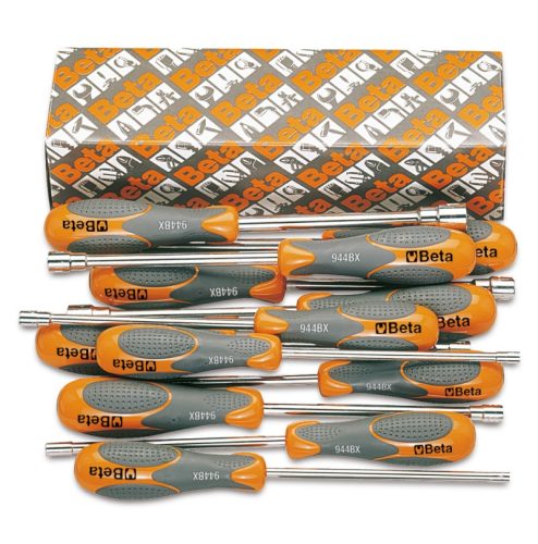 BETA 944BX/S12 12 részes dugókulcs-csavarhúzó szerszám készlet bi-materiál nyéllel  (BETA 944BX/S12)