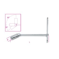   BETA 957 20,8 Rövid csuklós T-gyertyakulcs, krómozott (BETA 957/20,8)