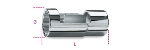 BETA 960A 27 1/2”-os nyitott dízel porlasztócsúcs kiszedő dugókulcs, krómozott, tizenkétszögű (BETA 960A)