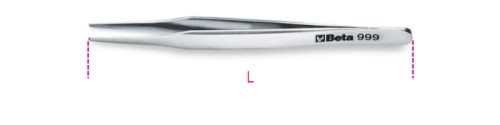 BETA 999 Csipesz, nem mágneses, saválló, lapos lekerekített heggyel, rozsdamentes acélból, polírozott (BETA 999)