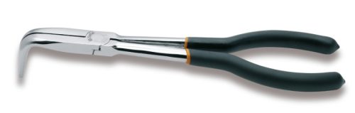 BETA 1009L/C Extra hosszú 90°-os hajlított, félkerekcsőrű műszerészfogó, különleges munkákhoz PVC-bevonattal (BETA 1009L/C)