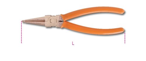 BETA 1032BA 200 szikramentes fogó egyenes csőrrel rugalmas biztosító gyűrűkhöz, furatokhoz PVC bevonatú nyéllel (BETA 1032BA/200)
