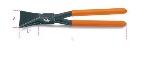 BETA 1077 280 Egyenes szeléscsőrű bádogos fogó, barnított, PVC-bevonattal (BETA 1077)