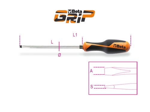 BETA 1260E 12 Csavarhúzó hasitottfejű csavarokhoz, hatszögű penge (BETA 1260E/12)