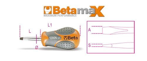 BETA 1290N 4X30 Extra rövid csavarhúzó hasítottfejű csavarokhoz (BETA 1290N/4X30)