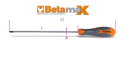 BETA BETA 1297TX-L/20 Imbusz csavarhúzó Torx® csavarokhoz, hosszú krómozott, fekete fej (BETA 1297TX-L/20)