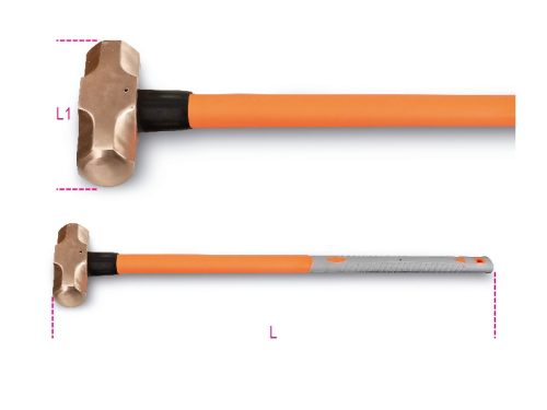 BETA BETA 1381BA/PL 5000 Szikramentes hosszú nyelű ráverő kalapács, műanyag nyéllel (BETA 1381BA/PL 5000)