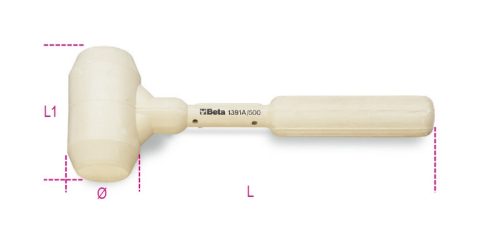 BETA 1391A 500 Csempéző kalapács, fehér gumiból (BETA 1391A/500)