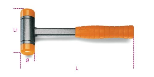 BETA 1392 30 Ütéselnyelő műanyag kalapács, cserélhető végekkel, acélnyéllel (BETA 1392/30)