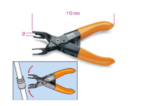 BETA 1482/8 Benzincső lehúzó fogó, barnított, PVC-bevonatú szárral (BETA 1482/8)