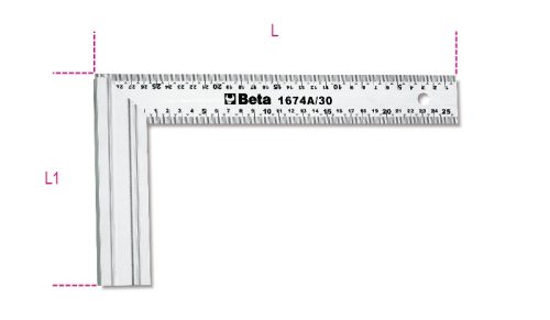 BETA 1674A 400 Asztalos derékszög, a szár acélból, az alaplap alumíniumból készült (BETA 1674A/400)
