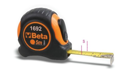 BETA 1692/2 Mérőszalag, ütésálló bimateriál ABS-ház, acélszalag, pontossági osztály: II  (BETA 1692/2)