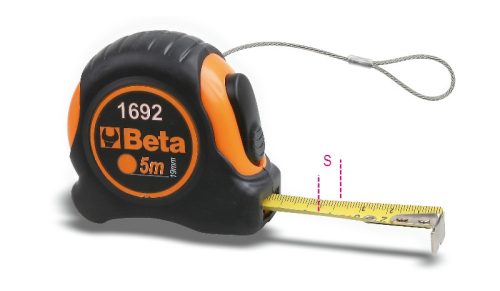 BETA 1692HS Mérőszalag, ütésálló bimateriál ABS-ház, acélszalag, pontossági osztály: II  (BETA 1692HS/3)