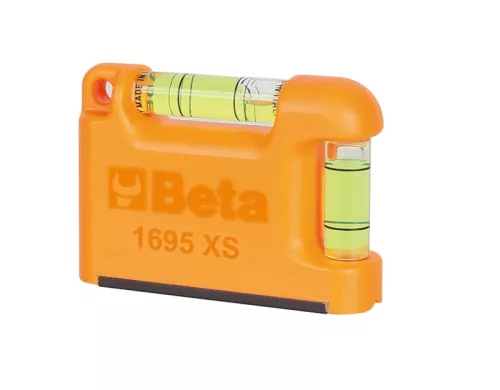 BETA 1695XS Zseb vízmérték V-formájú mérőfelülettel, mágneses, profilírozott alumínium 2 törésbiztos libella Pontosság: 1 mm/m (BETA 1695/XS)