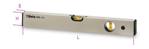 BETA 1696 1000 Vízmérték eloxált alumíniumból, 2 törésbiztos libella, pontosság: 1 mm/m (BETA 1696/1000)