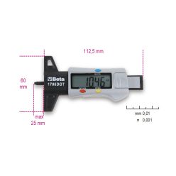   BETA 1706DGT Digitális gumiprofil-mélységmérő (BETA 1706DGT)