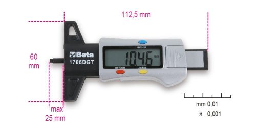 BETA 1706DGT Digitális gumiprofil-mélységmérő (BETA 1706DGT)