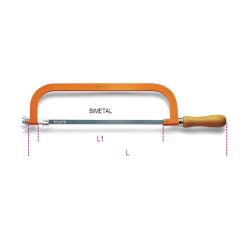   BETA 1727 Erősített fűrész, fűrészkeret lakkozott acélból, fanyéllel, bimetál fűrészlappal (BETA 1727)