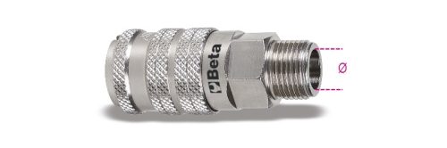 BETA 1917 JM Univerzális golyórögzítésű gyorscsatlakozó hüvely ázsiai modellekhez külső GAS menet, hengeres BSP 1/4" (BETA 1917JM/1/4)