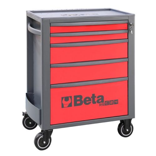 BETA RSC24/5-R 5 fiókos szerszámkocsi, piros
