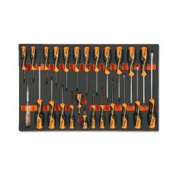   BETA BETA 2450 M195 Habszivacs tálca BetaGrip csavarhúzókkal hasított fejű, Phillips® és Torx® csavarokhoz (BETA 2450 M195")