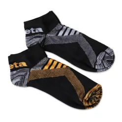   BETA 7431P két pár sneaker zokni szellőző betétekkel egy pár fekete/narancs és egy pár fekete/szürke színű zokni.m
