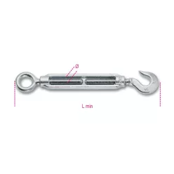BETA 8006Z-K feszítőszerelvény horoggal és szemmel, galvanizált (Robur 8006Z-2K/M5) kötéstechnikai eszköz – kötéstechnika
