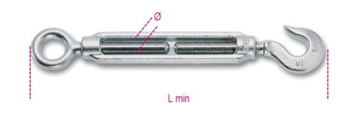 BETA 8006Z-K Feszítőszerelvény horoggal és szemmel, galvanizált (ROBUR 8006Z-2K/M6)