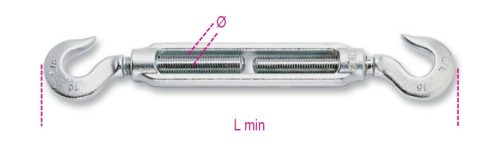 BETA 8007Z-K Mindkét oldalon horgos feszítőszerelvény, galvanizált (ROBUR 8007Z-K/M12)