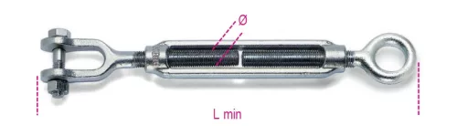 BETA 8010Z-K feszítőszerelvény szemmel és kengyellel, galvanizált (Robur 8010Z-K/M10) kötéstechnikai eszköz – kötéstechnika