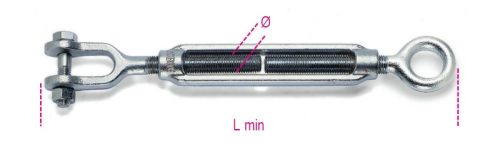 BETA 8010Z-K Feszítőszerelvény szemmel és kengyellel, galvanizált (ROBUR 8010Z-K/M14)