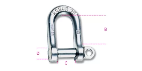 BETA 8025-K egyenes emelőkengyel, széles típus szénacél horganyzott (Robur 8025-K/14) kötéstechnikai eszköz – kötéstechnika