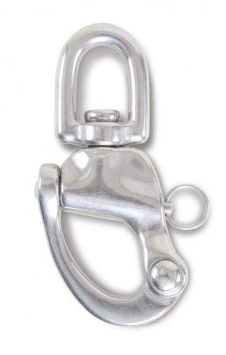 BETA 8273 22 Karabiner horog gyorscsatlakozóval és szemes forgószem Nemesacél AISI 316 (ROBUR 8273/22)