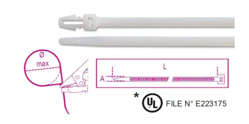 BETA BMBP1536   Befűzős műanyag kábelkötegelő szalag, natúr (BMBP1536)