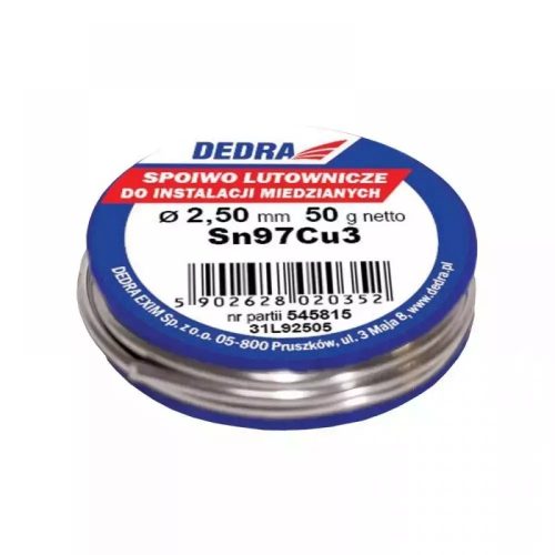 DEDRA Forrasztóanyag 2,5mm 50g 97%SN SN97Cu3