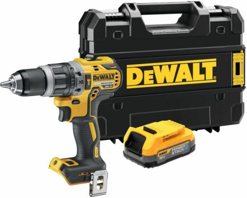 DEWALT 18V Fúrócsavarozó POWERSTACK 1 × 1,7 Ah akkumulátorral, töltő nélkül, TSTAK-ban