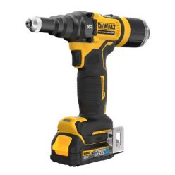   DEWALT 18V XR szénkefe nélküli 4.8 mm-es szegecshúzó - 1x1.7Ah Gumírozott POWERSTACK akku, TSTAK kofferben