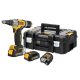 DEWALT 18V XR szénkefe nélküli 6.3 mm-es szegecshúzó, 2x1.7Ah Gumírozott POWERSTACK akku, TSTAK kofferben