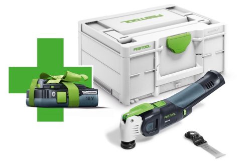 Festool Akkus oszcilláló kéziszerszám VECTURO OSC 18 E-Basic-4,0 ajándék akkumulátorral