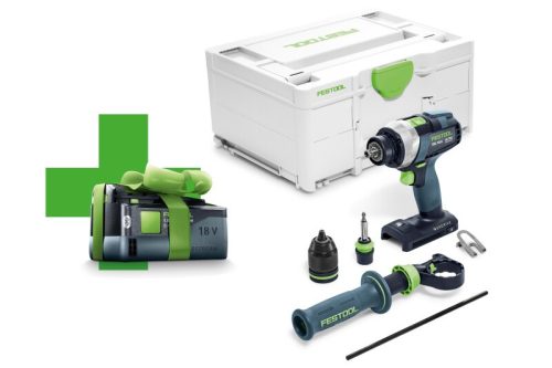 Festool Akkus fúró-csavarbehajtó QUADRIVE TDC 18/4 I-Basic-5,0 ajándék akkumulátorral