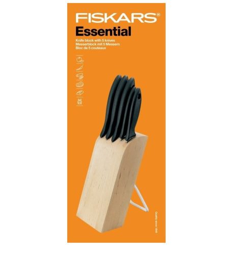 FISKARS Essential fa késblokk 5 db késsel
