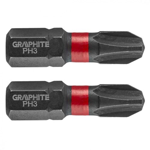 Graphite Torziós ütvecsavarozó bit PH3 x 25mm, 2db.