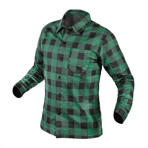 NEO Flanel ing, zöld-fekete, 100% pamut