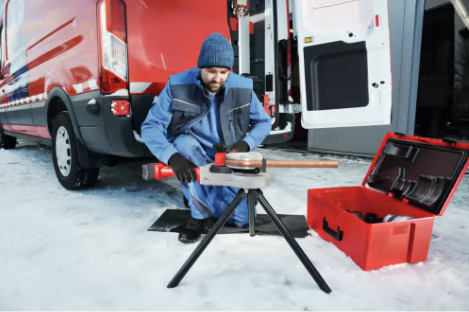 ROTHENBERGER, ROBEND 4000 E akkumulátoros csőhajlító készlet, 4Ah, 15-18-22-28 mm