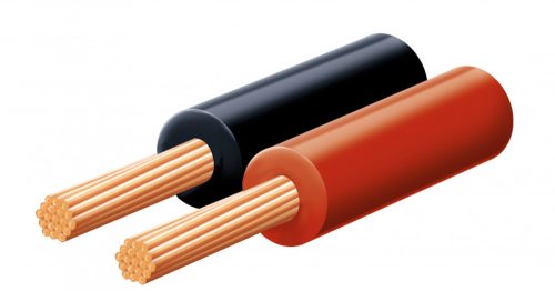 Hangszóróvezeték, piros-fekete, 2x0,15 mm, 100 m/tekercs (KLS 0,15)