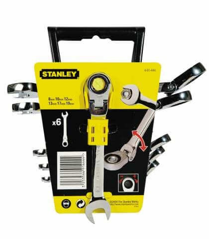 Racsnis csillag-villáskulcs készlet, csuklós 6 részes