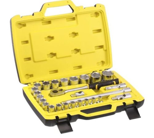 FM 1/2" DUGÓKULCS SZETT 3 FOKONKÉNTI FOGAZÁSSAL, 26 RÉSZES KEMÉNY DOBOZBAN