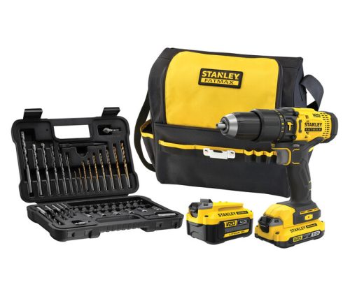 Stanley FATMAX fúrókalapács 50 db-os tartozékkészlettel, 2 akkumulátorral és táskával