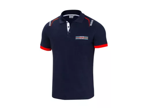 SPARCO MARTINI RACING galléros póló hímzéssel fehér XL