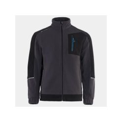   STENSO REVOLT FLEECE polár kabát szürke-fekete-petrolkék 3XL